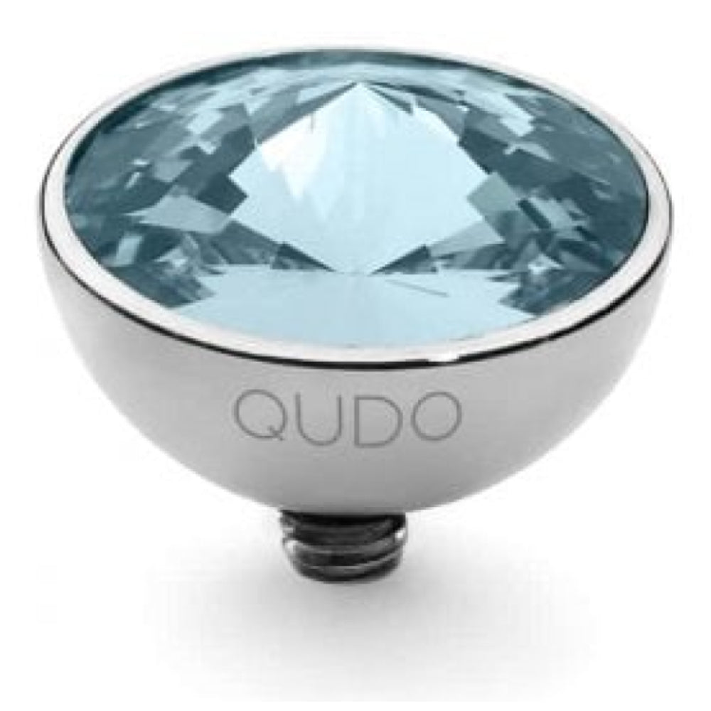 Famosa Silver 11.5mm Bottone Ring Top Aquamarine