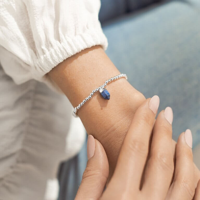 Crystal A Little | Lapis Lazuli | Silver | Bracelet | 17.5cm Stretch