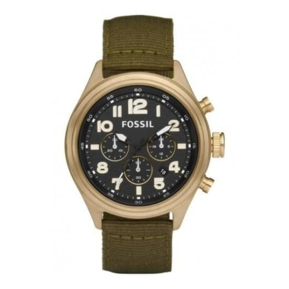 Gents Olive Fabric Chronograph Strap Watch