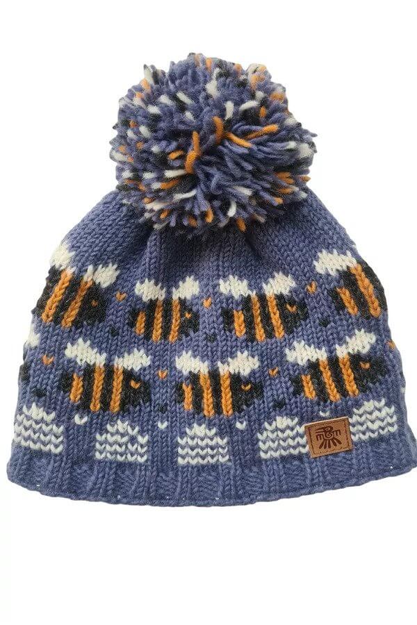 Kids Beehive Bobble Beanie Hat