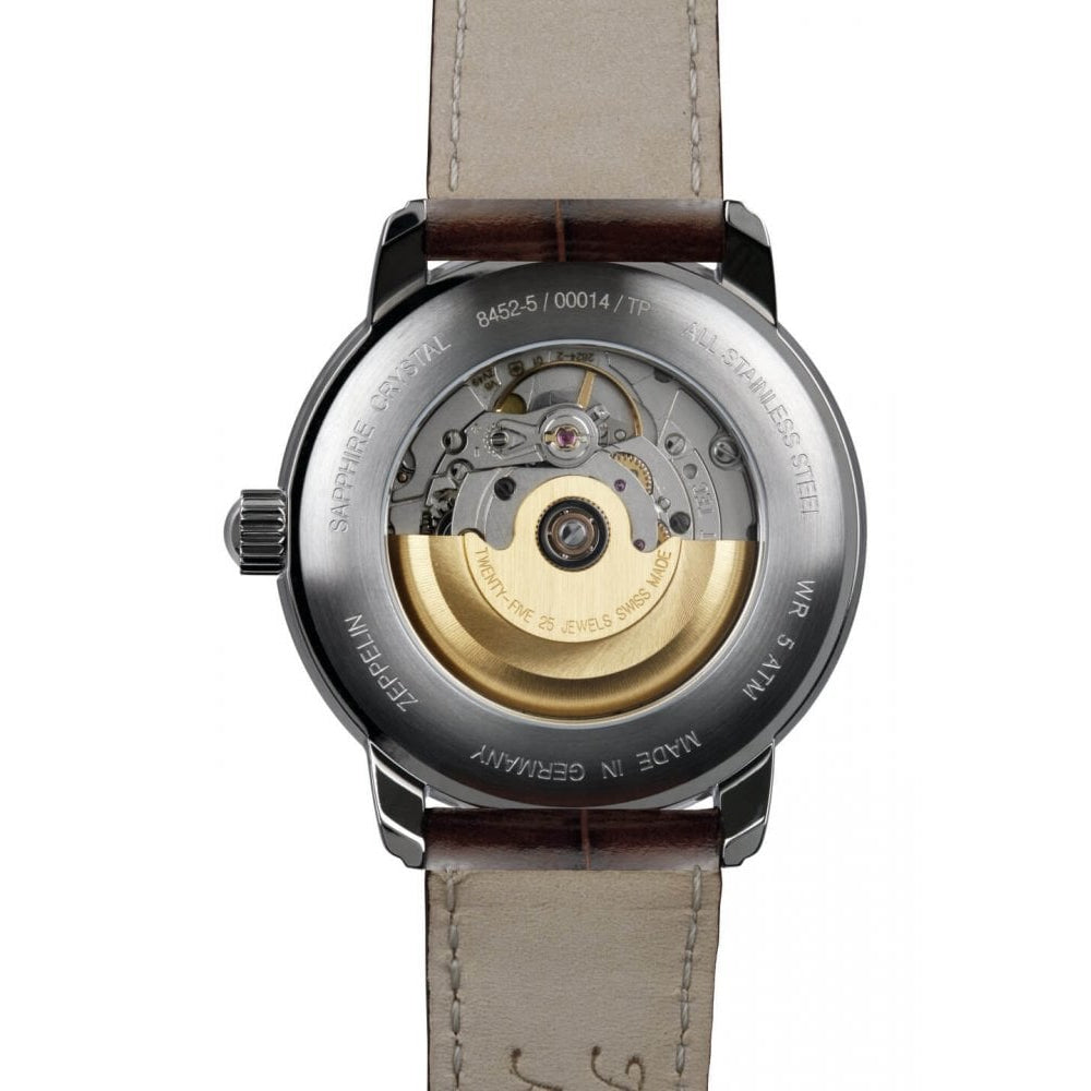 Atlantic Dark Brown Strap With Beige Dial Men's Watch