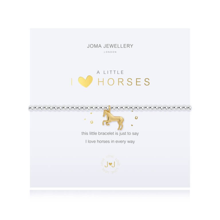 A Little I <3 Horses Bracelet- Silver & Gold