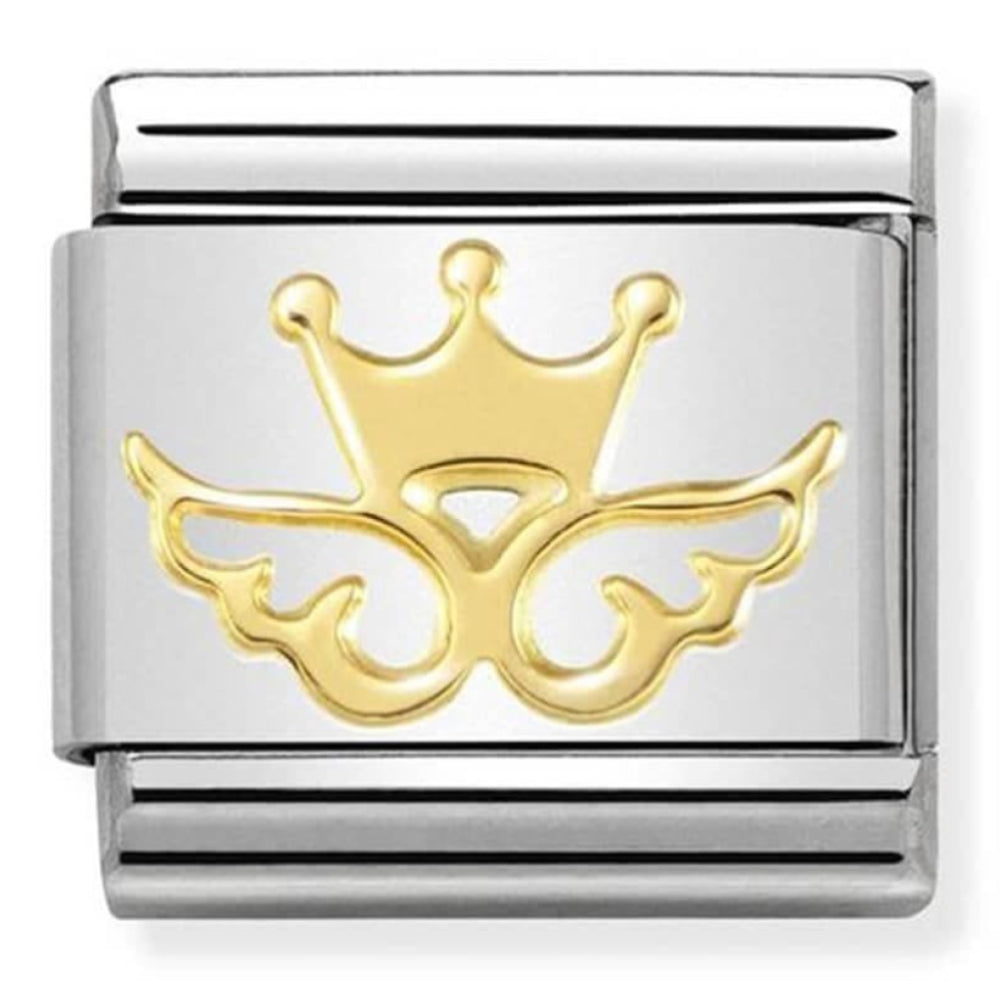 Classic 18k Gold & Stainless Steel Power Angel Link