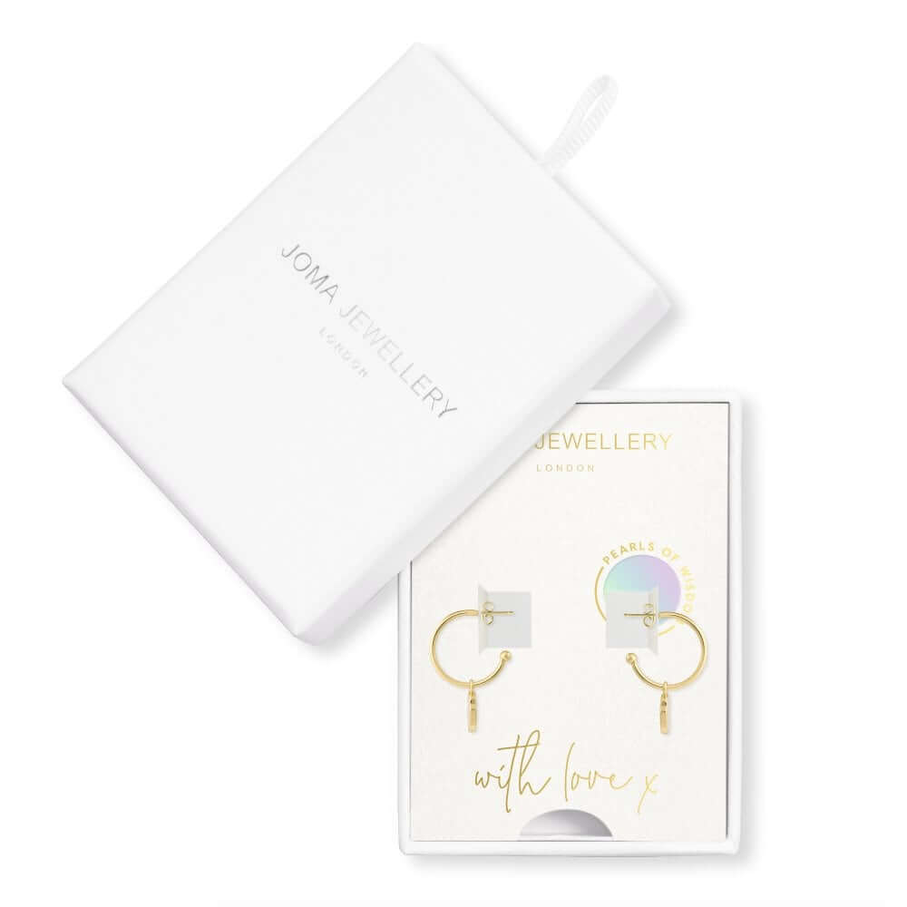 Treasure The Little Things Pearls Of Wisdom Gold Earrings