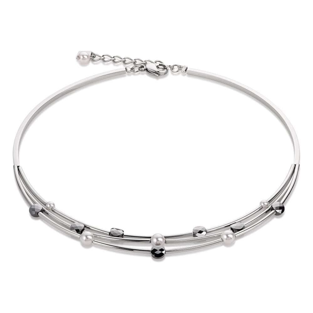 Dark Grey & Pearl Necklace