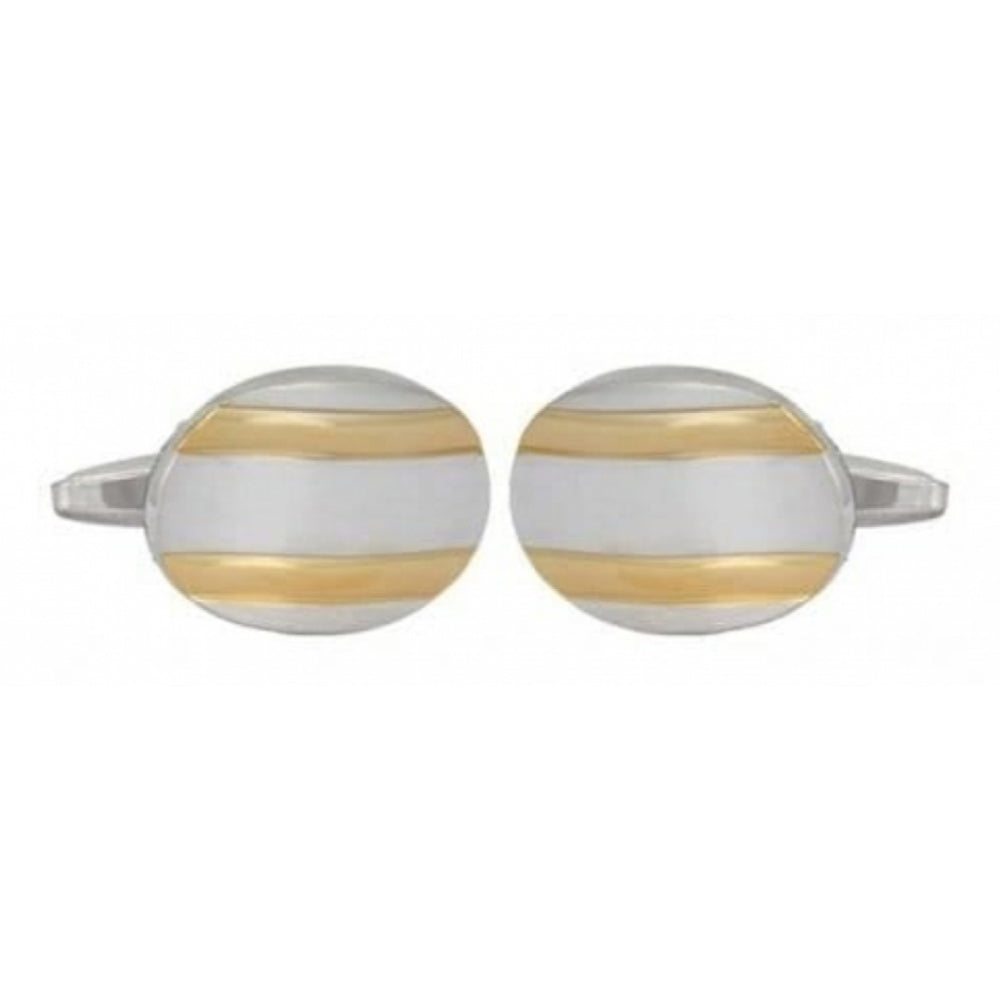 Gents Oval Two Tone Brushed Cufflinks