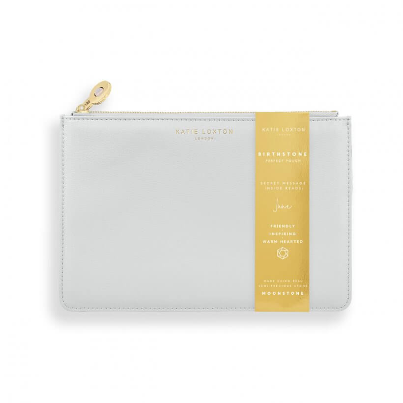 Birthstone Perfect Pouch | June | Moonstone | Pale Grey