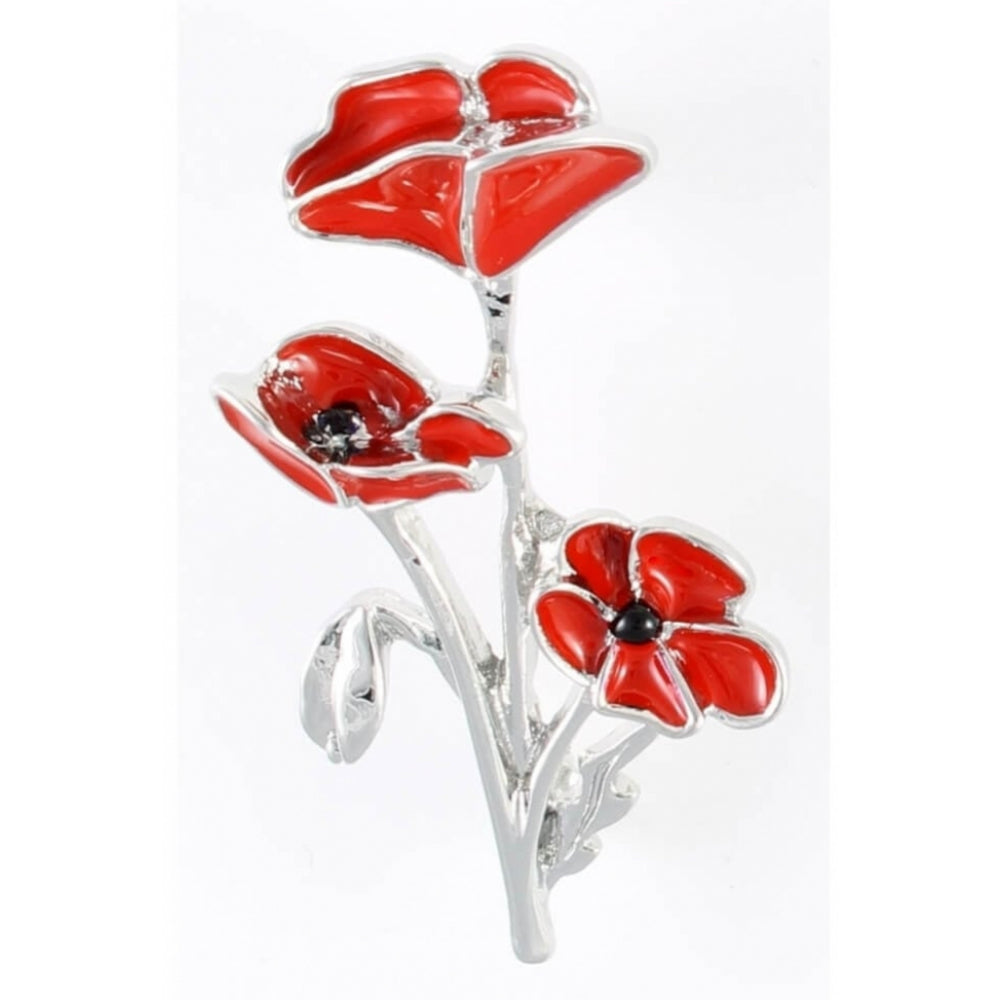 Three Poppies ON Stem Brooch