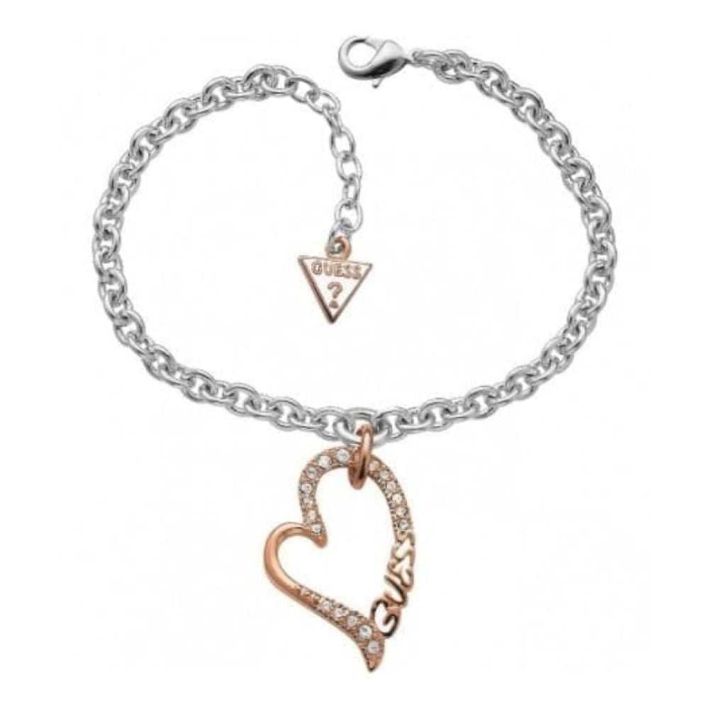 Ladies Eternally Yours Stainless Steel Chain Bracelet With Heart Pendant