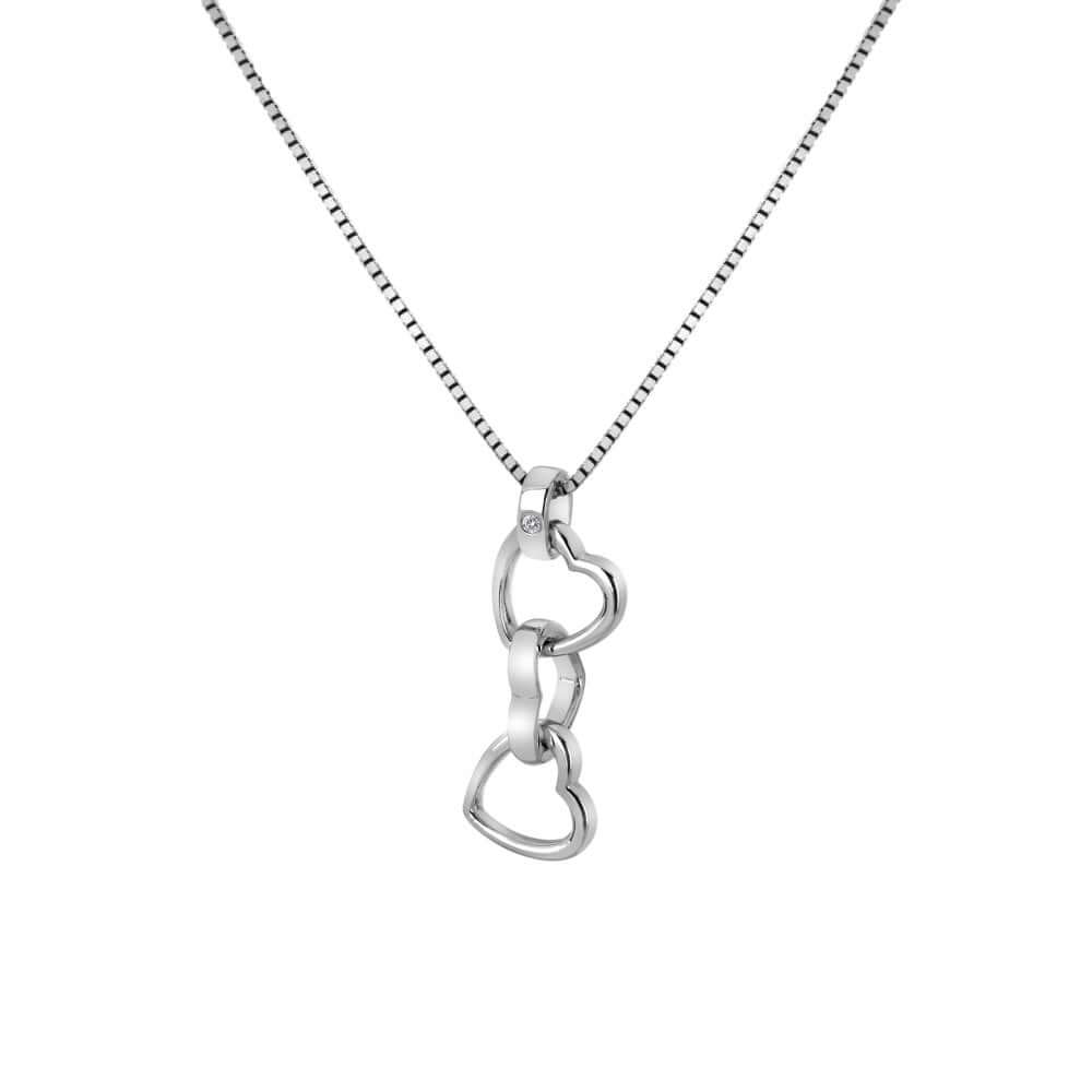 Trio Triple Heart Pendant Necklace