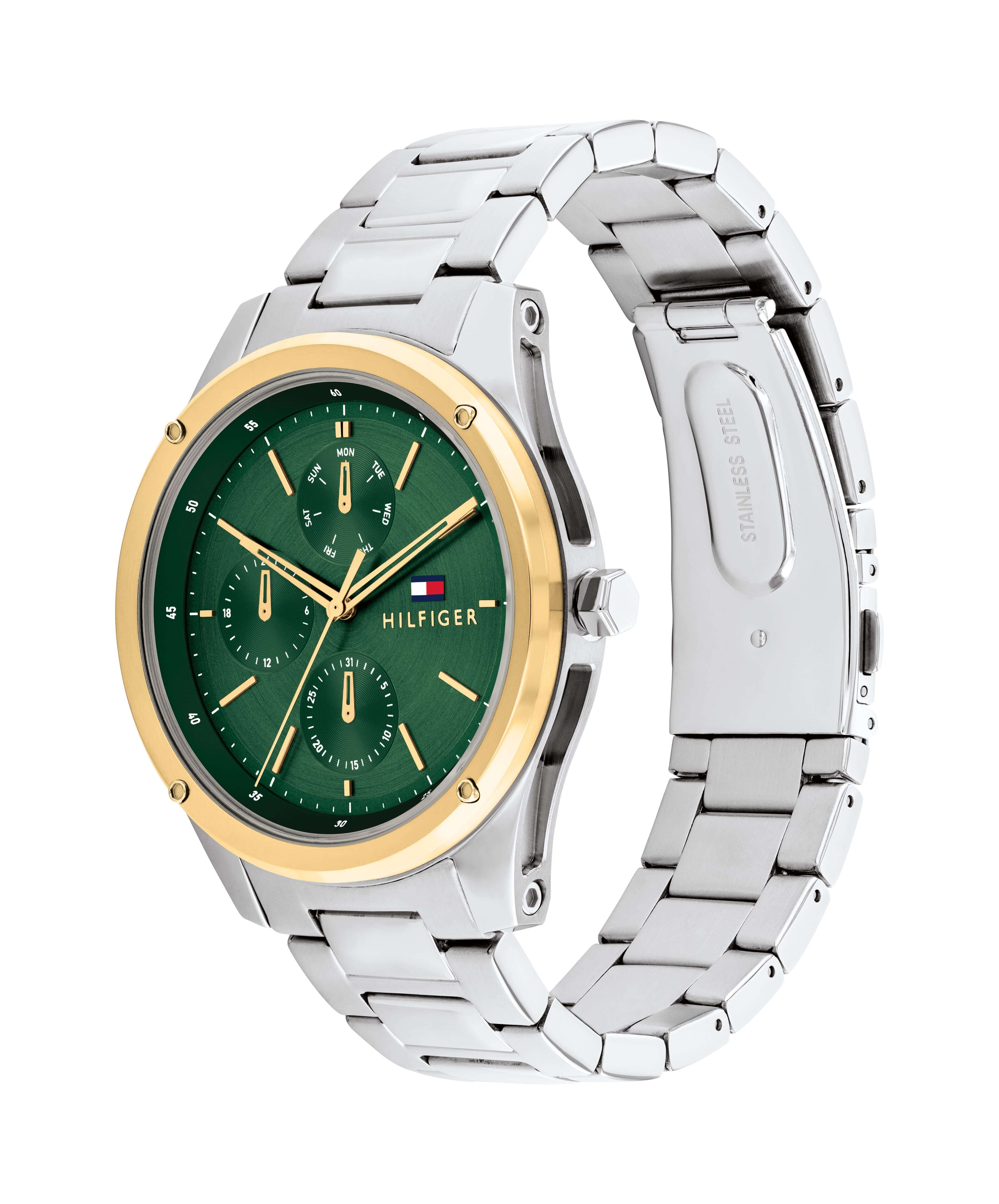 Green Dial Stainless Steel Bracelet Gents Watch