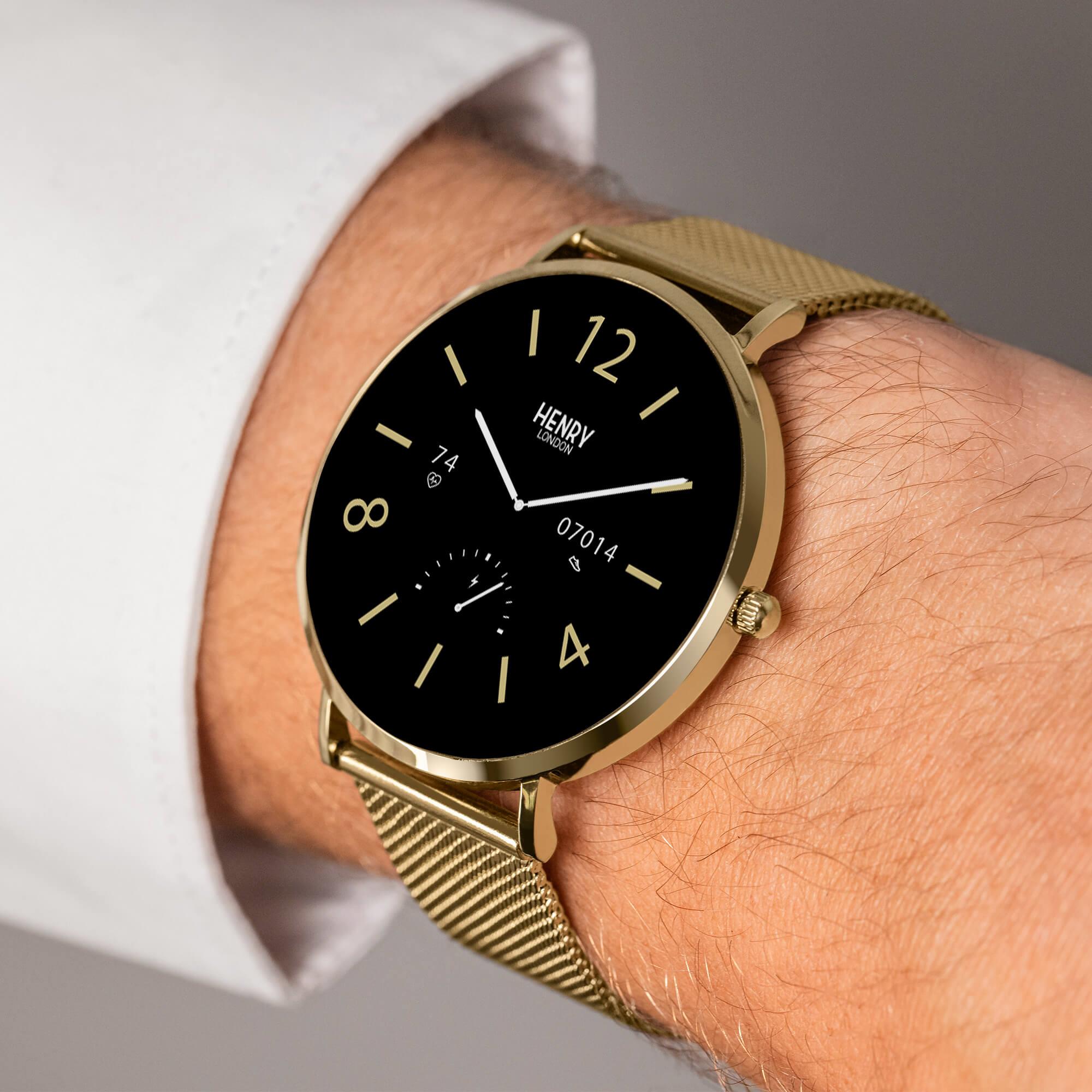 Smart Amoled Pale Hamilton Gold Mesh Strap Watch