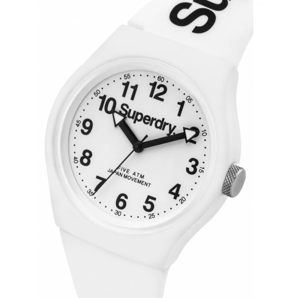 Urban' White Silicone Strap Watch With White Dial