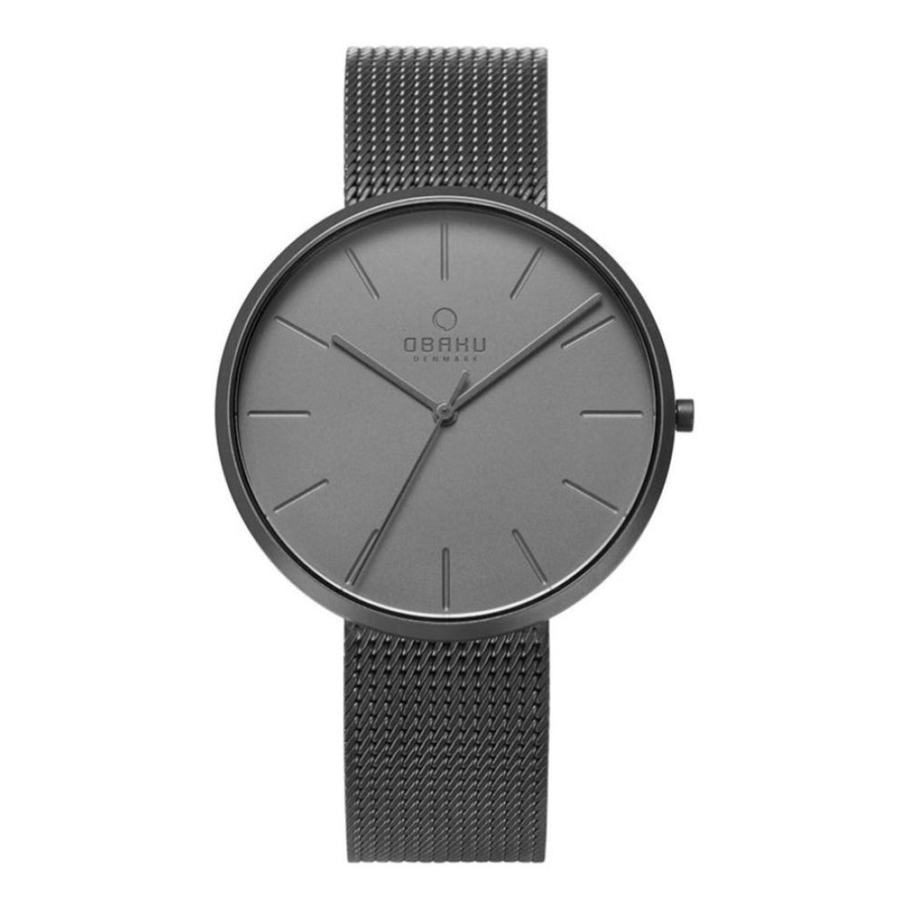 HASSEL - SMOKEY Gunmetal Mesh Bracelet & Case With Grey Dial Gents Watch