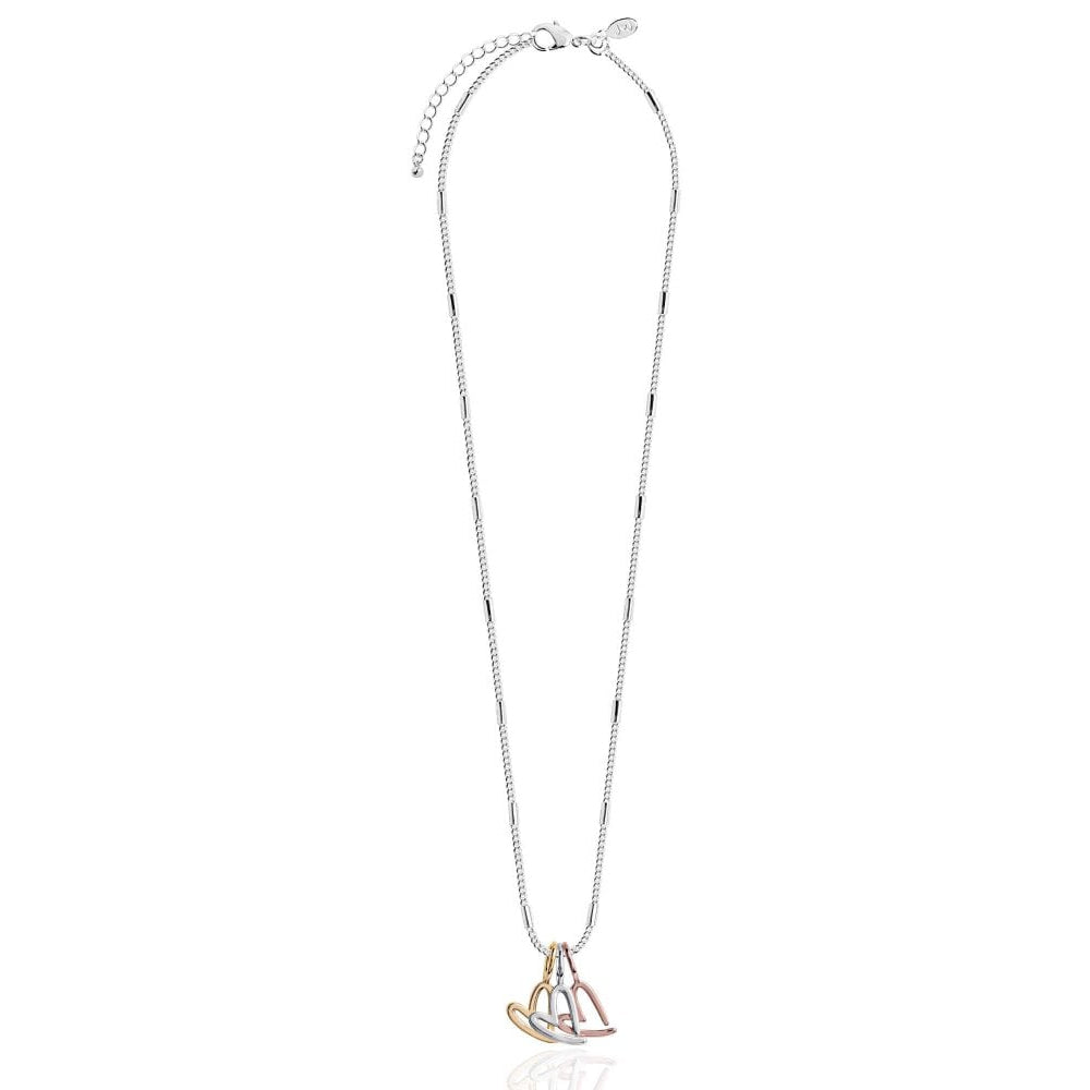 Florence Outline Heart Necklace - Silver Rose Gold Yellow Gold - 46 + 5cm Extender