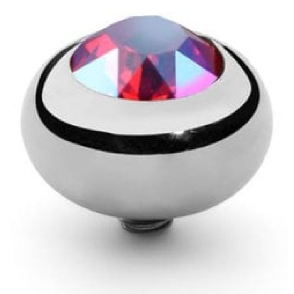 10mm Interchangeable Tondo Light Siam Shimmer Crystal Top in S/P