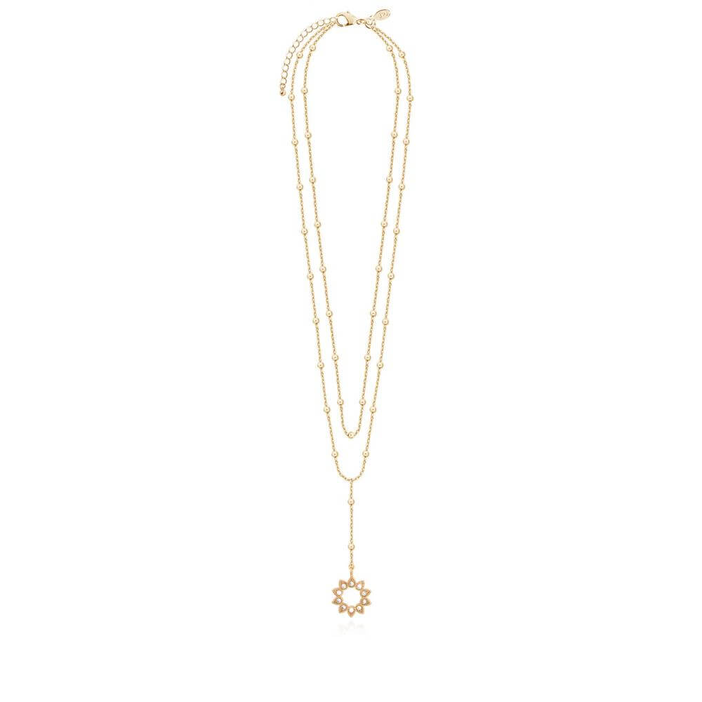 Laila Lariats | Gold Sun Lariat Necklace | Gold | Necklace | Inner Chain 40cm Outer Chain 45cm + 5cm Extender