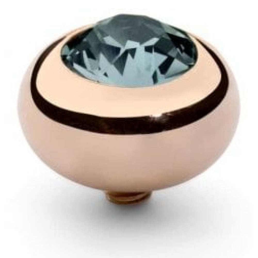 Famosa Rose Gold 10mm Tondo Ring Top Indian Sapphire