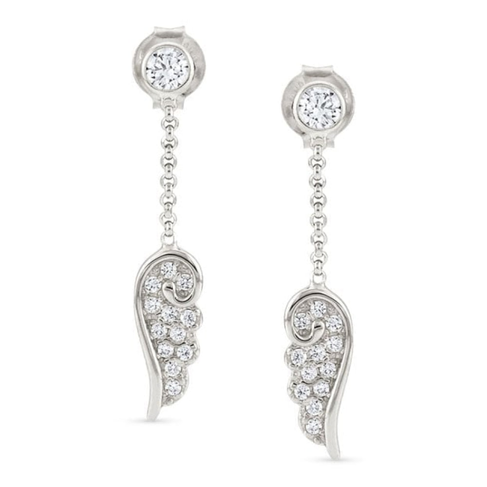 Sterling Silver Wings Pendant Earrings
