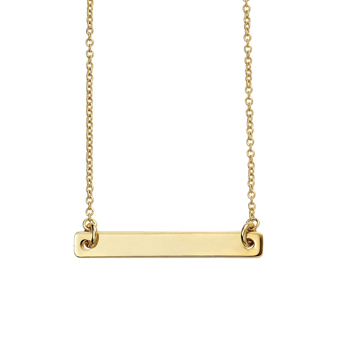 Gold Plated Engravable Bar Necklace