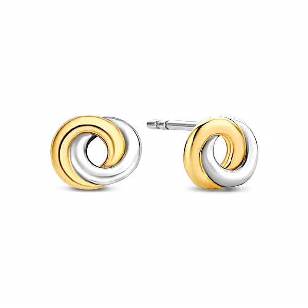 infinity Shape Two Tone Stud Earrings