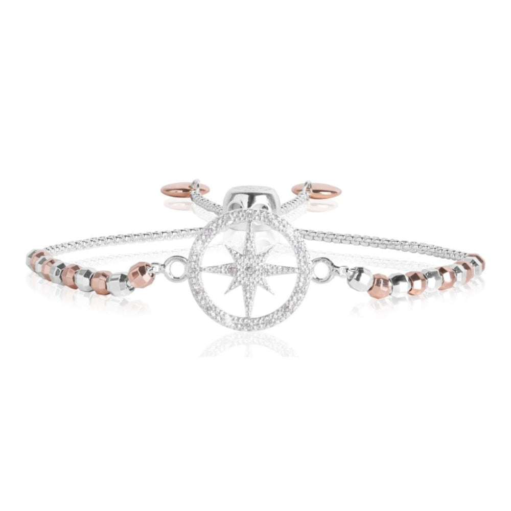 AMULET Bracelet - Wanderlust - Silver And Rose Gold - Adjustable Slider Bracelet