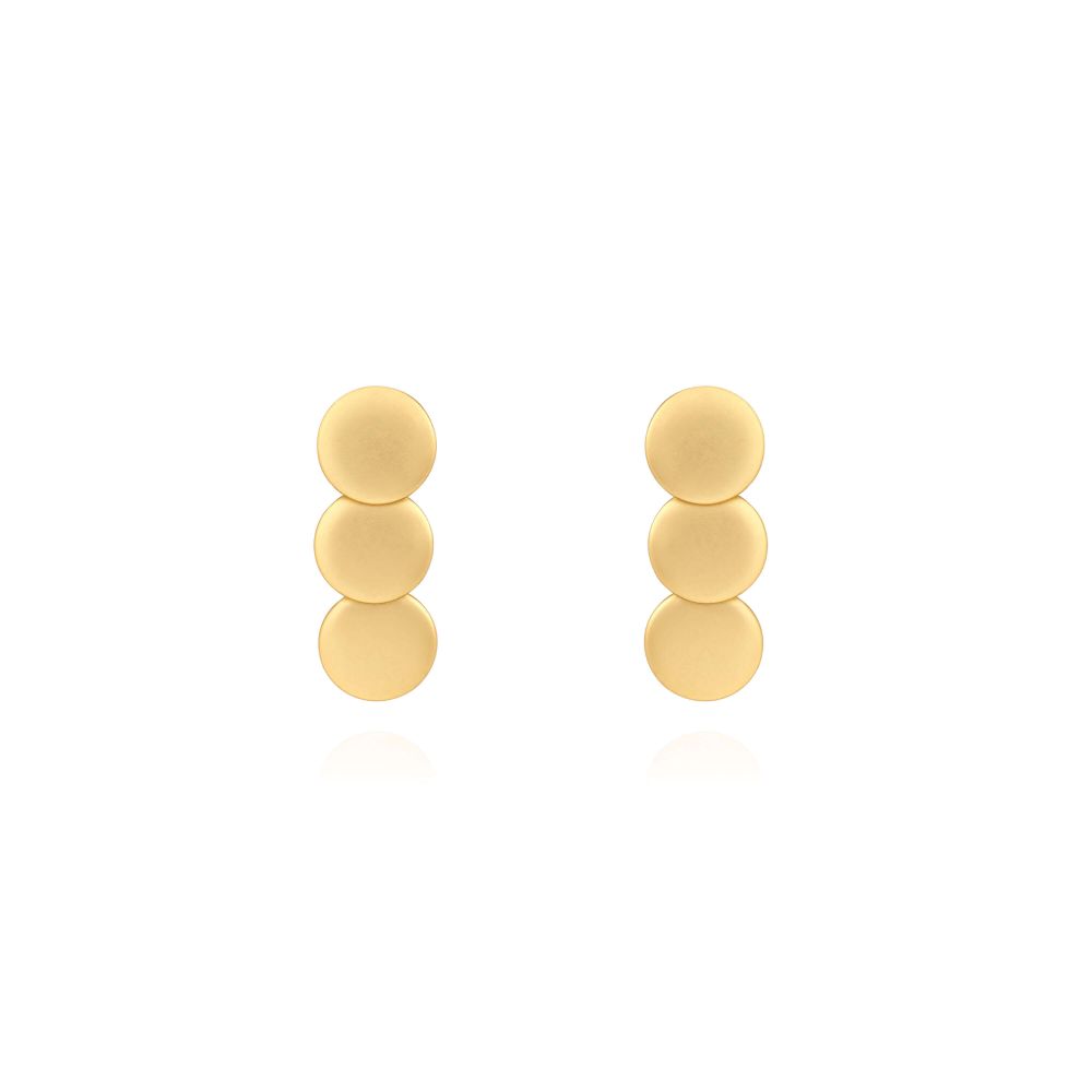 Statement Earrings | Gold | Matte Linked Discs | Earrings