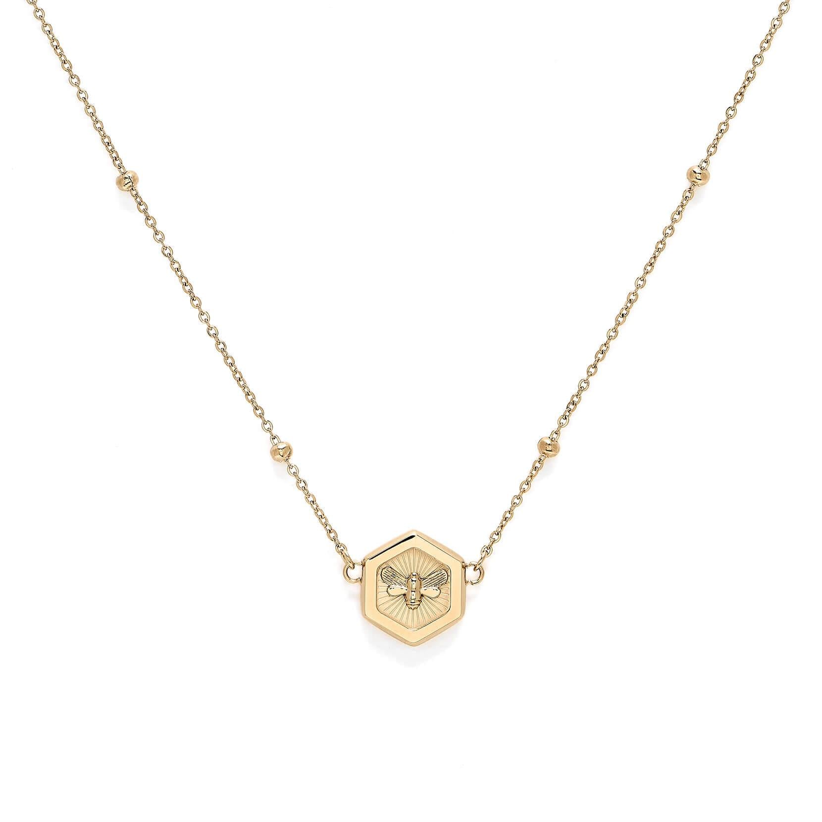 Minima Bee Gold Pendant Necklace