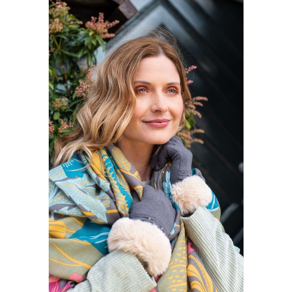 Print Scarf - Winter Garden - Slate