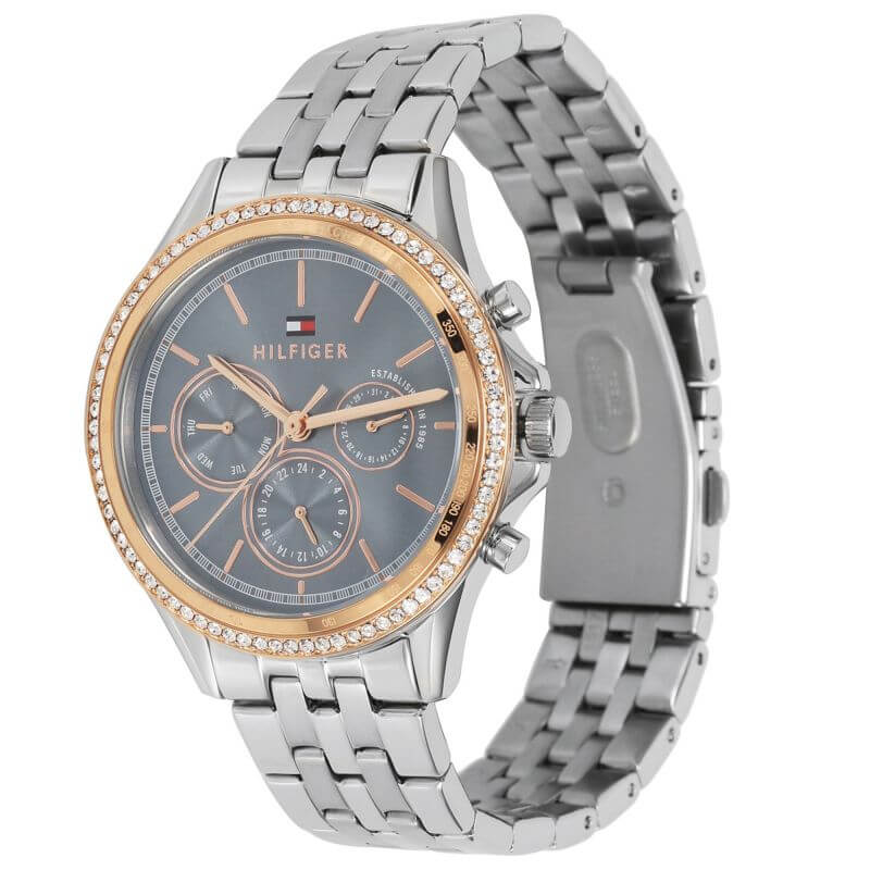 Ari Classic Two Tone Steel With Crystals Ladies Watch