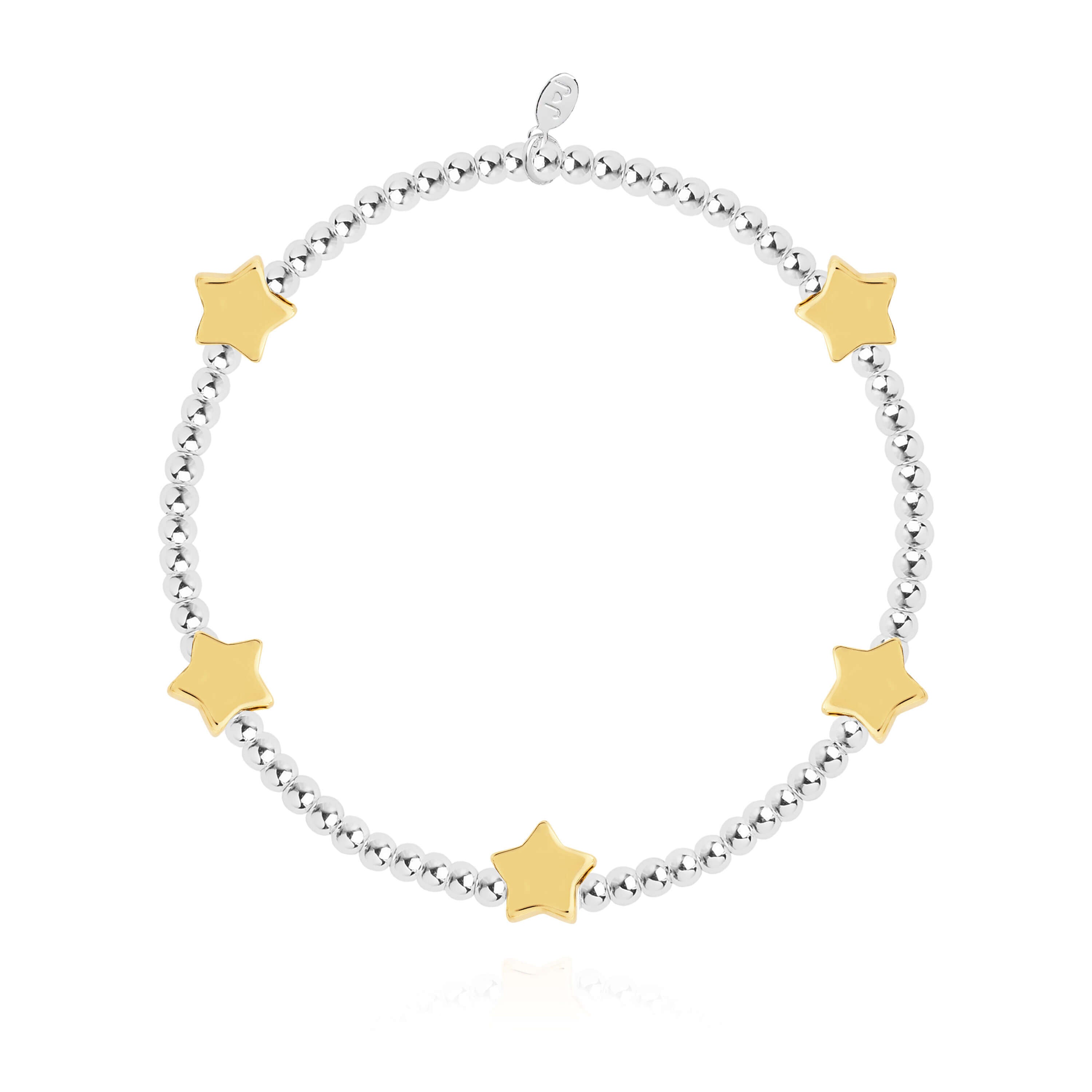 Bracelet Bar Stars Silver Gold Stretch Bracelet