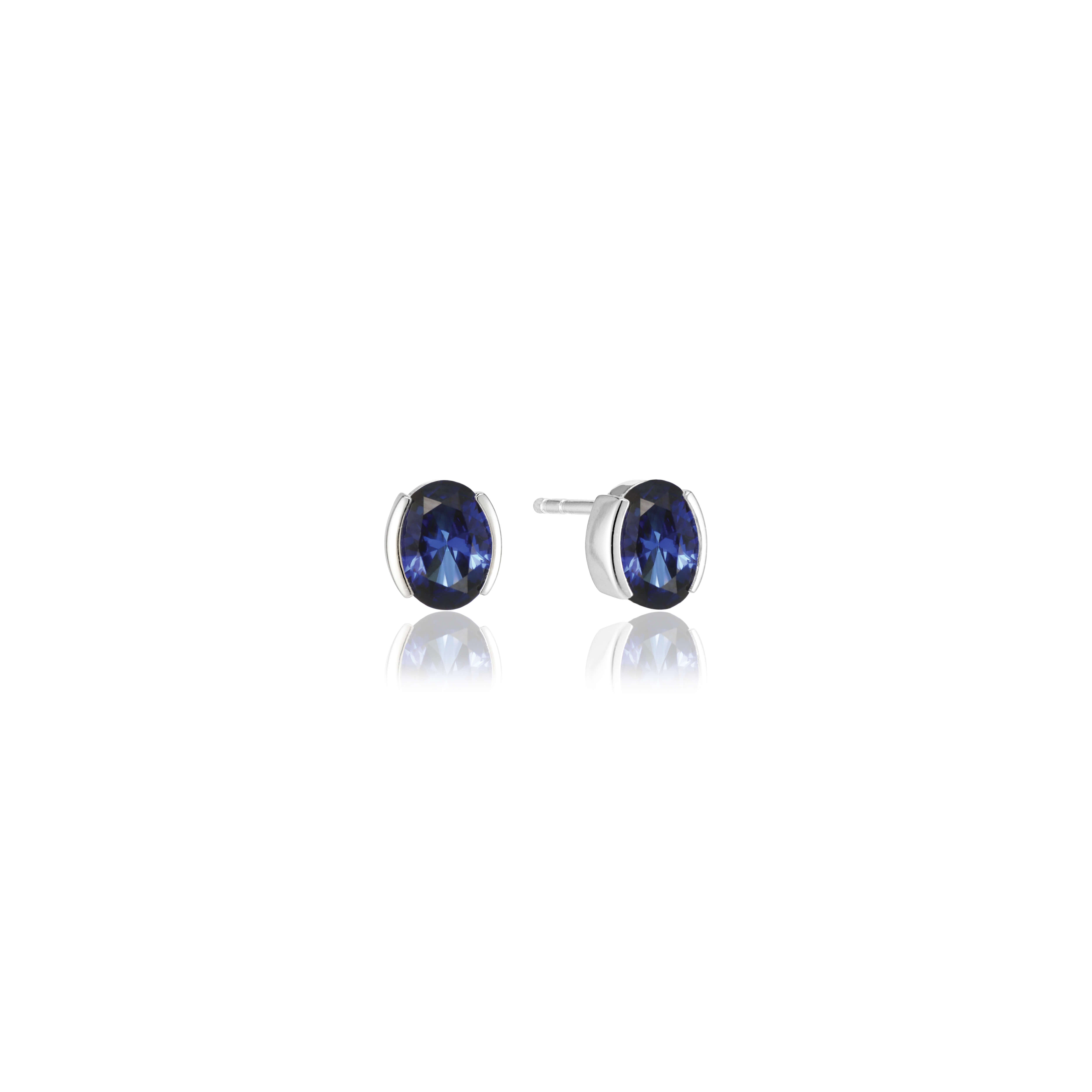 Ellisse Carezza Earrings With Blue Zirconia