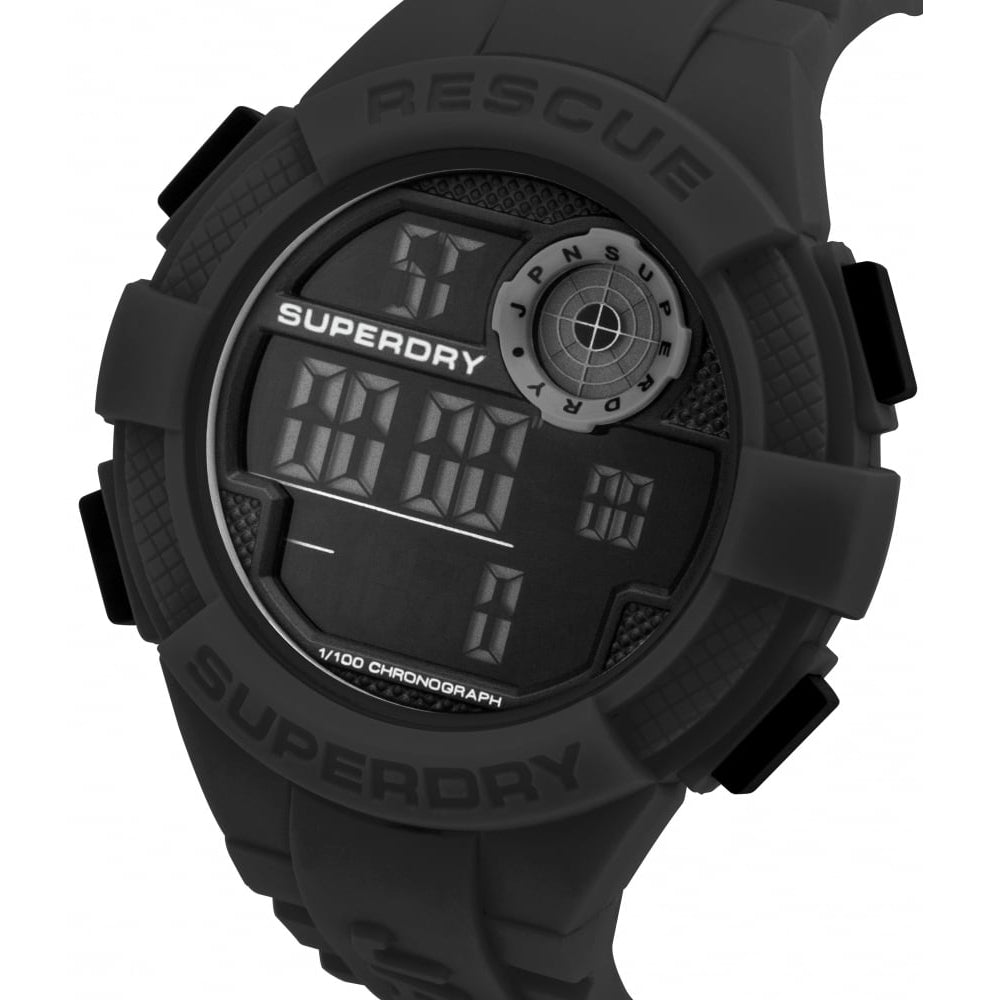 Radar' Black Silicone Strap Watch With Digital Dial