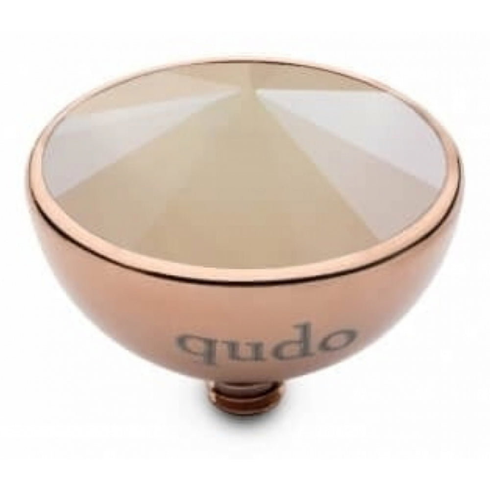 Famosa Ivory Cream Rose Gold Bottone 13mm Ring Top