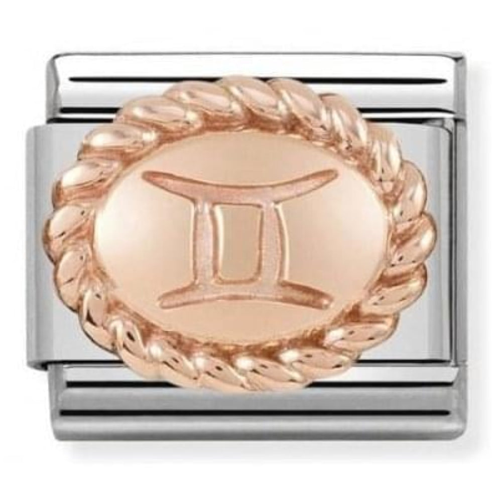 Classic Link In Stainless Steel With Rose Gold Zodiac Gemini