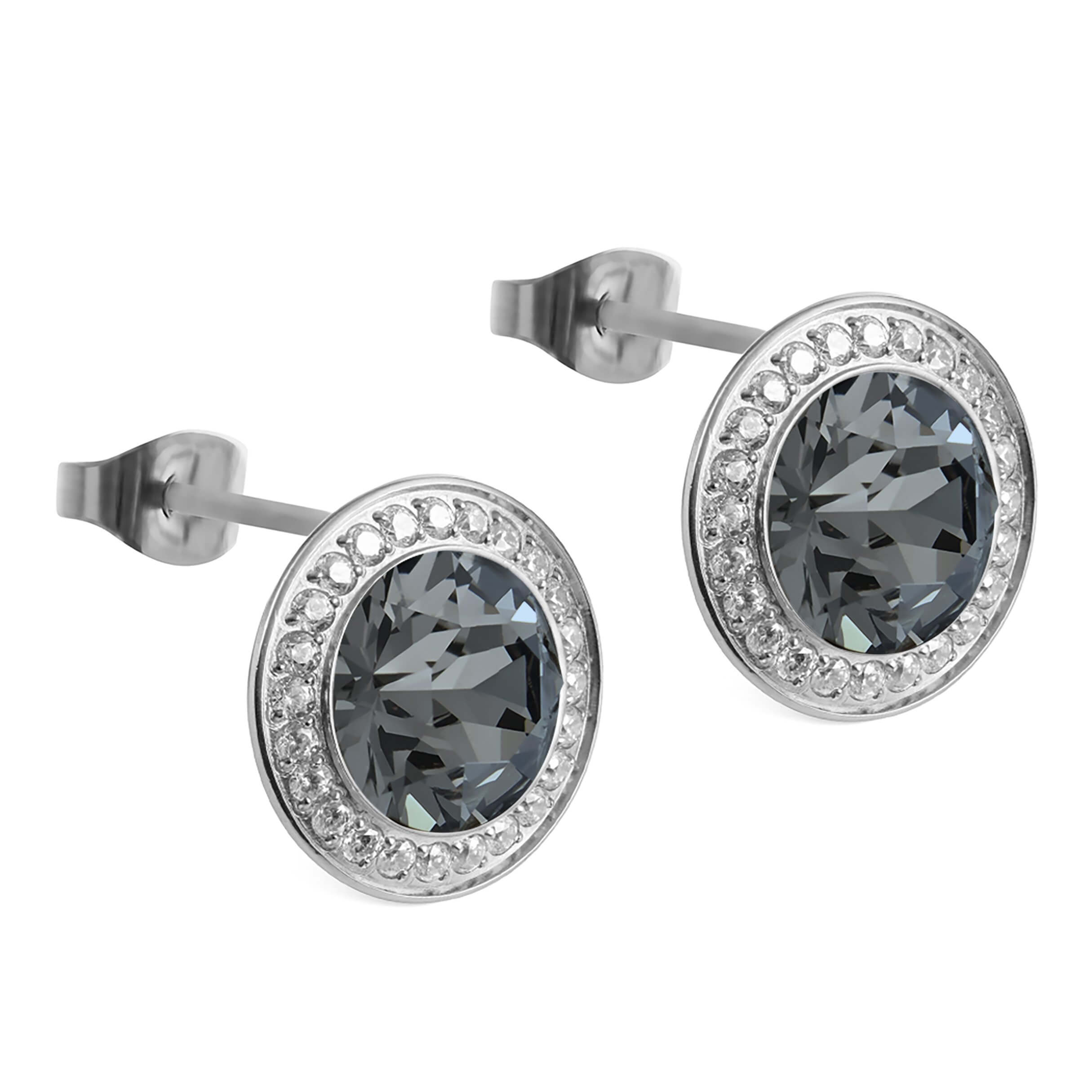 Silver Night 13mm TONDO Deluxe (S/P) Stud Earrings
