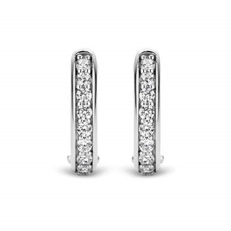 Silver CZ Small Hoop Earrings