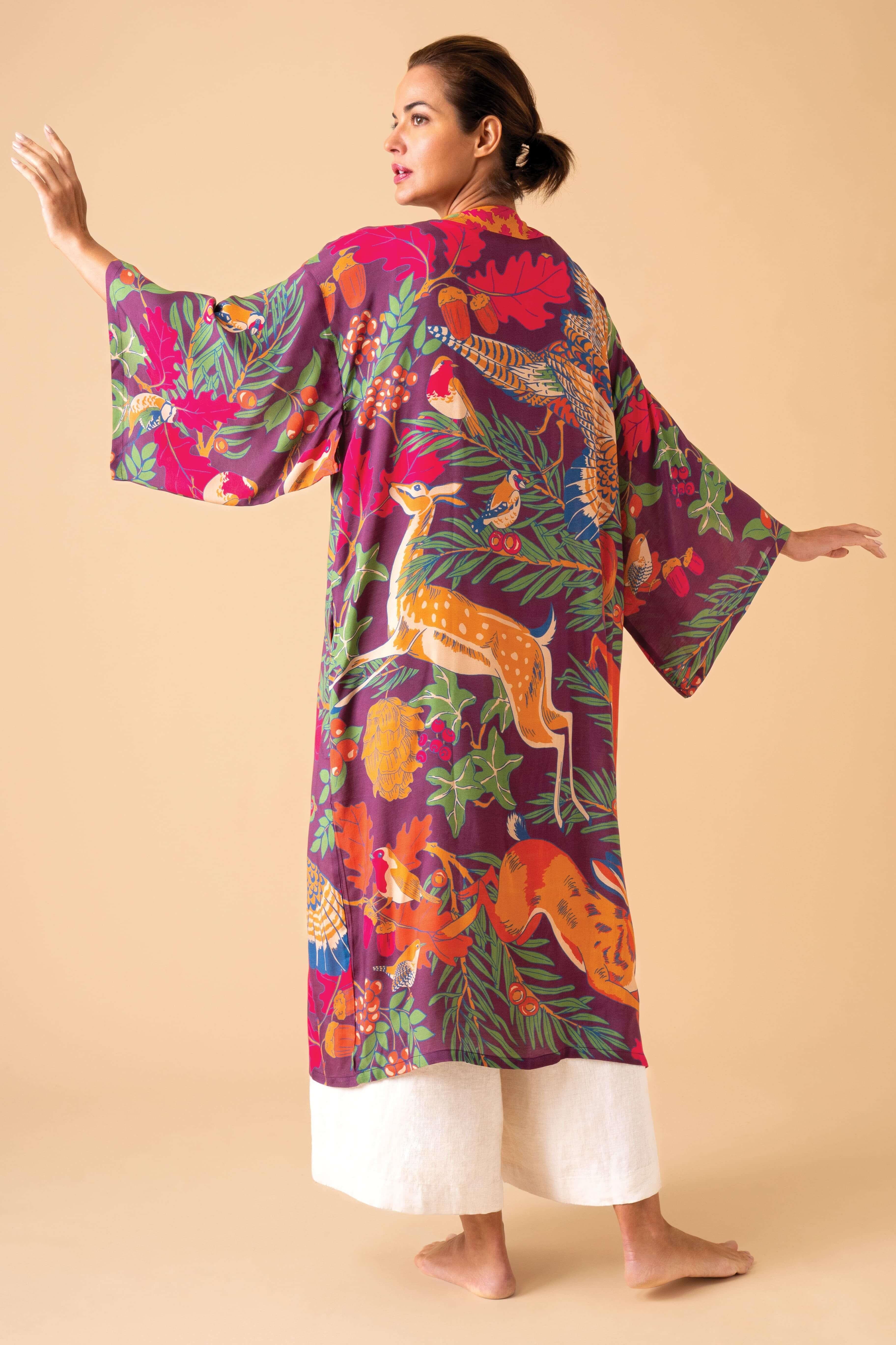 Winter Wonderland Kimono Gown - Damson Mix