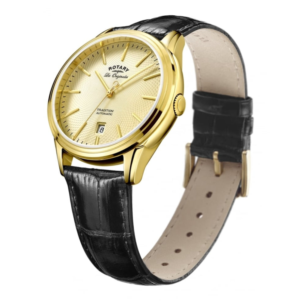 Les Originales Automatic Date Display Watch With Gold Plated Case