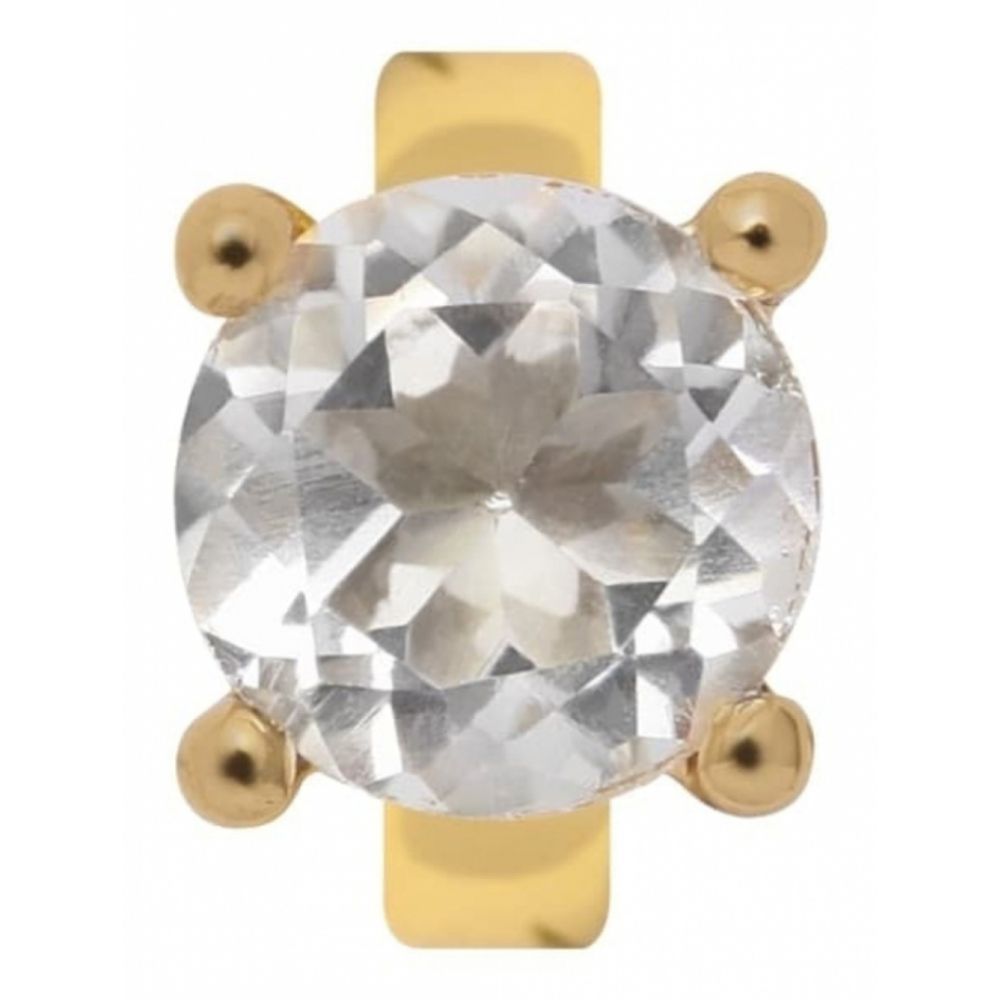Gold Plated White Crystal Charm