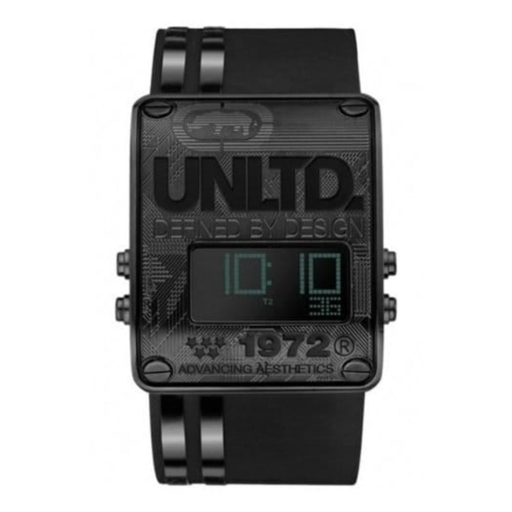 Gents The Chron Black Steel &Silicone Digital Watch