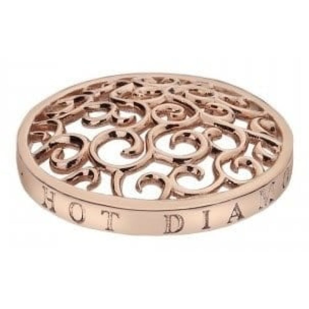 25 mm Rose Gold Plated Winding Path Coin