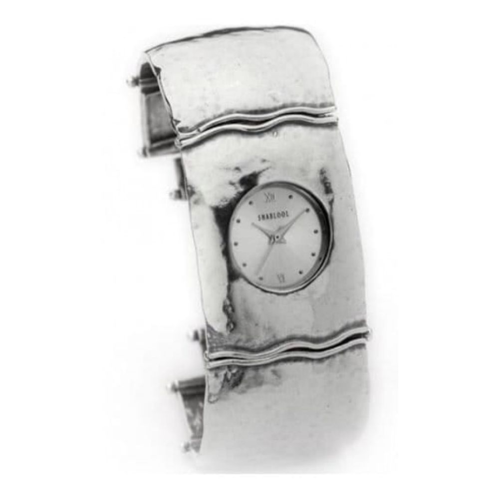 Ladies Handmade Wide Silver Bracelet Watch