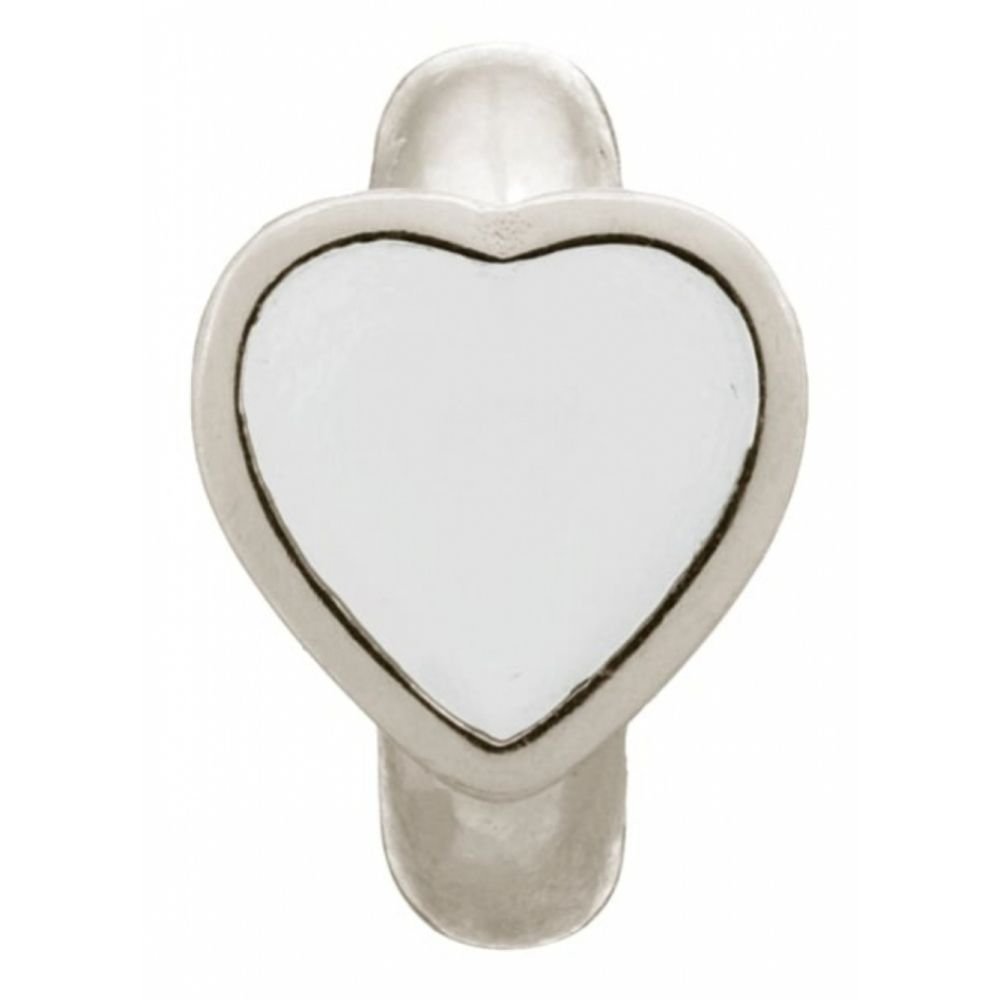 Mother Of Pearl Heart Sterling Silver Charm