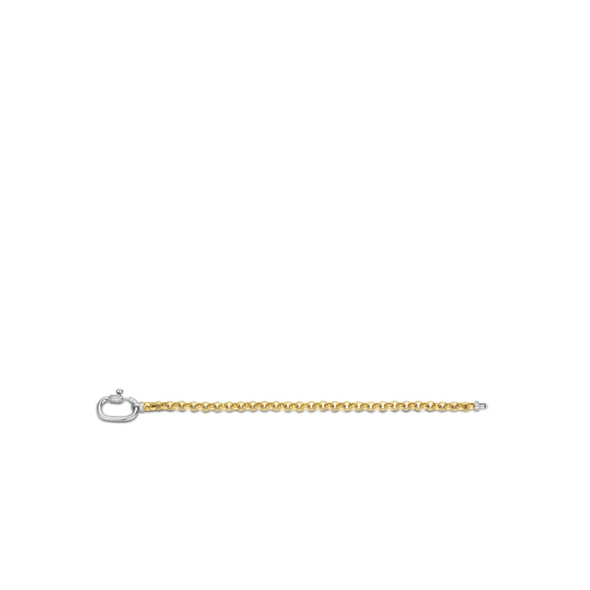 Silver, Gold Plated & CZ Chain Bracelet