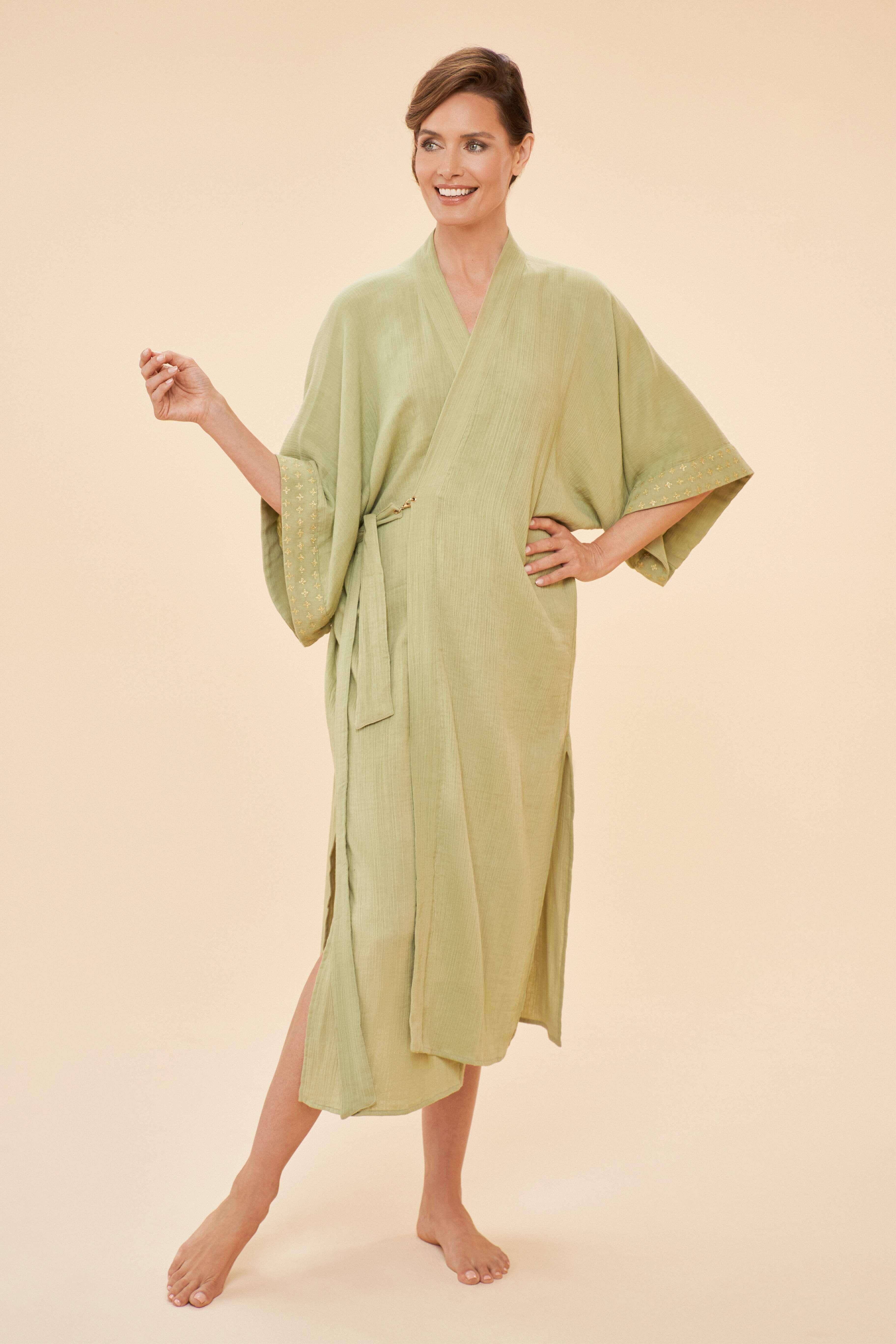 Organic Cotton Retreat Gown In Olive