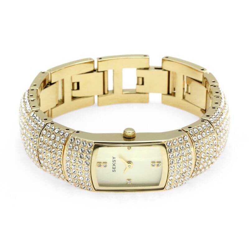 Gold Plated & Swarovski Element Ladies Watch