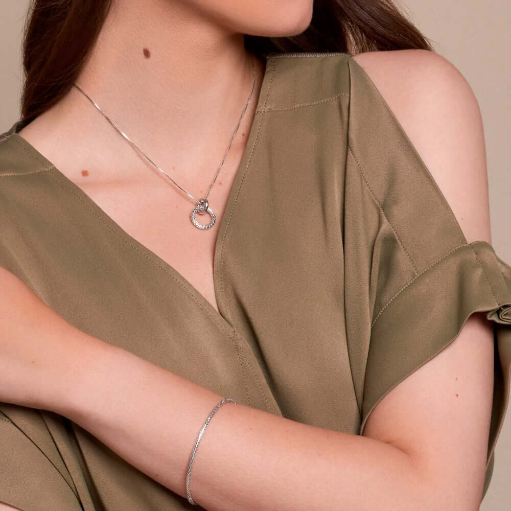 Woven Circle Pendant Necklace