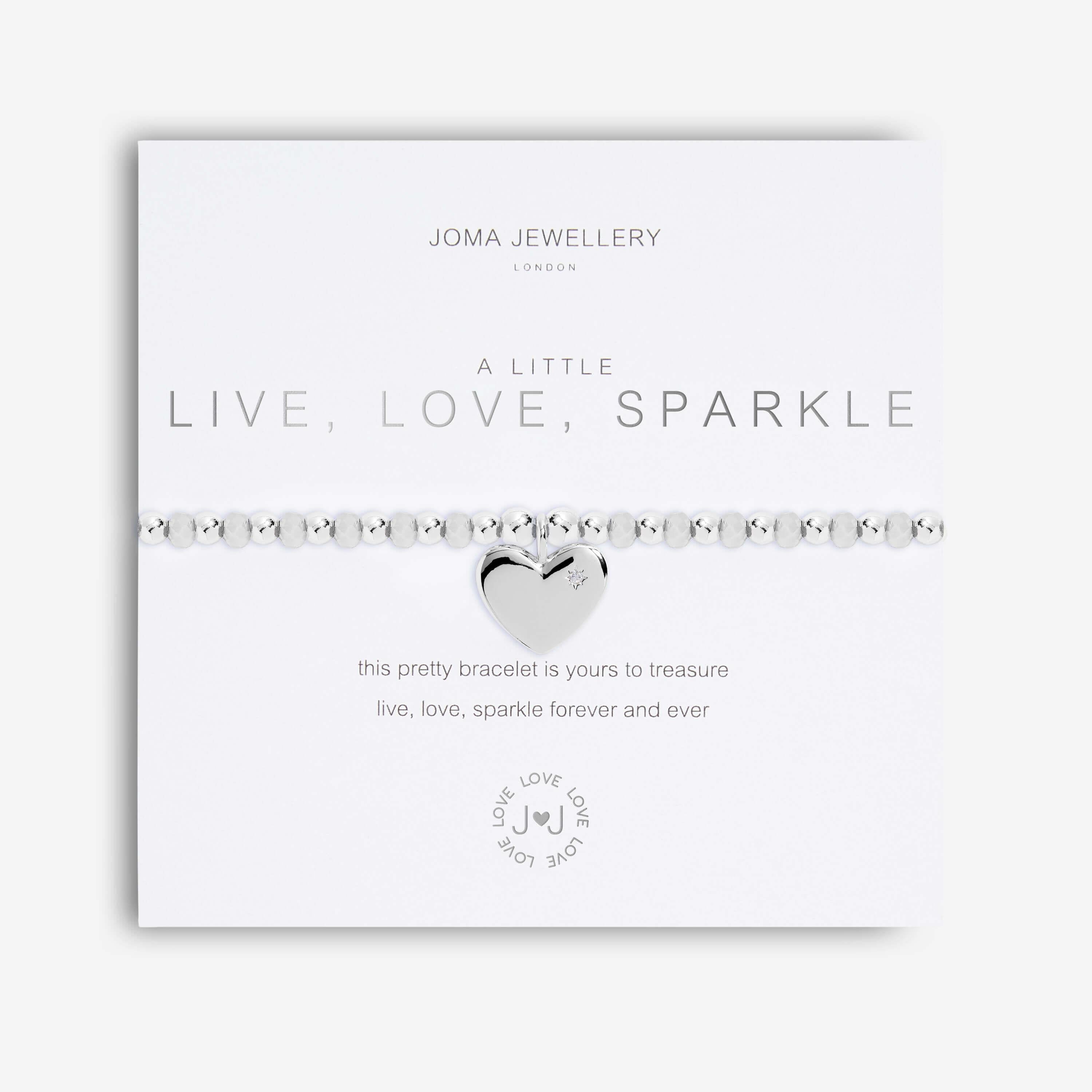Colour Pop A Little | Live Love Sparkle | Silver | Bracelet | 17.5cm Stretch