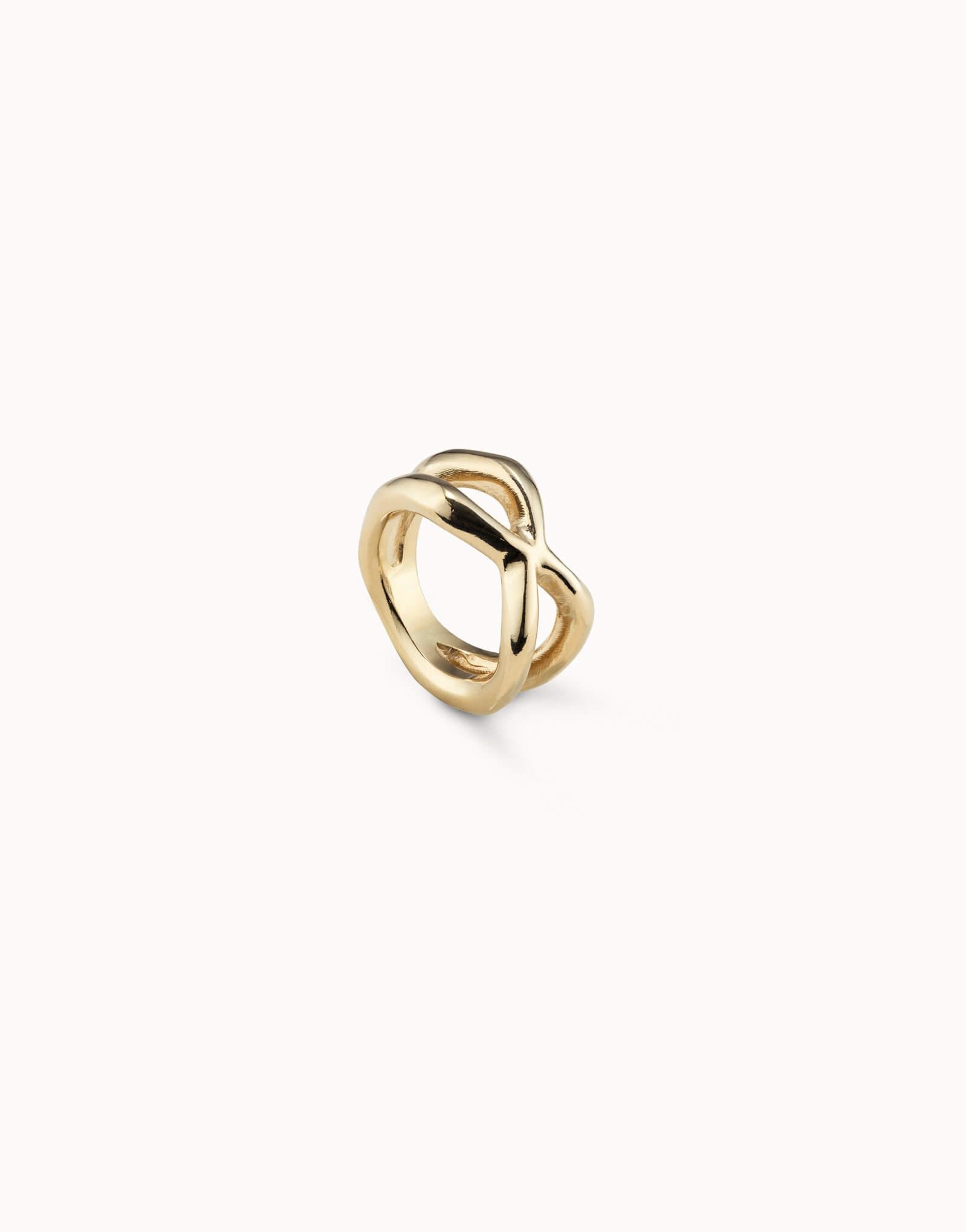 18k Gold Plated Crossed Ring